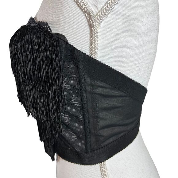 Vintage 1990’s Candice Black Fringe Bralette - Picture 4 of 8